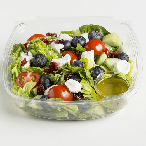 Groene salade blauwe bes, geitenkaas