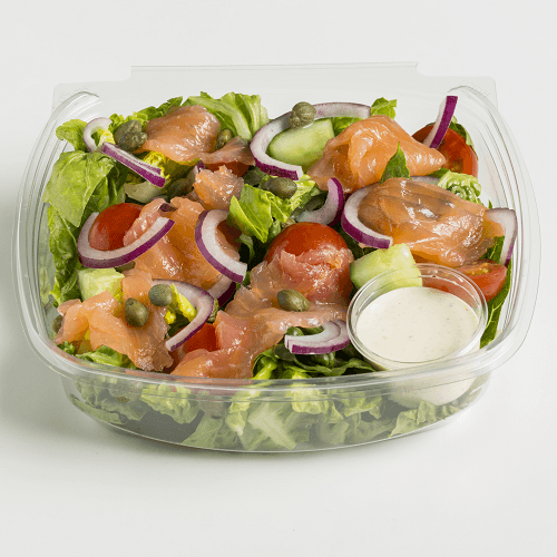 Smoked salmon salad with capers