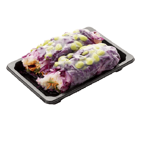 Spring roll red cabbage edamame