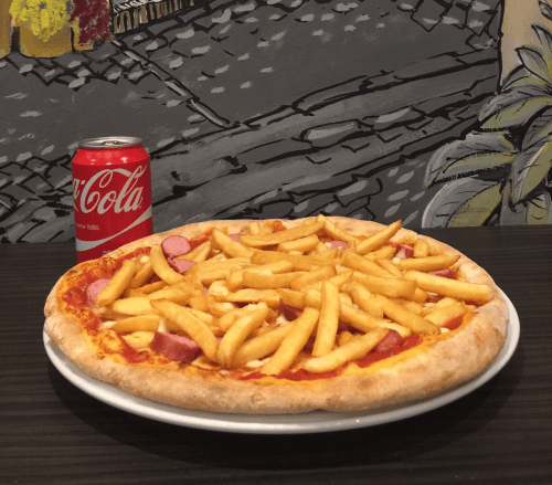 Pizza met frieten