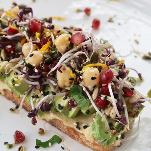 Hummus avocado toast