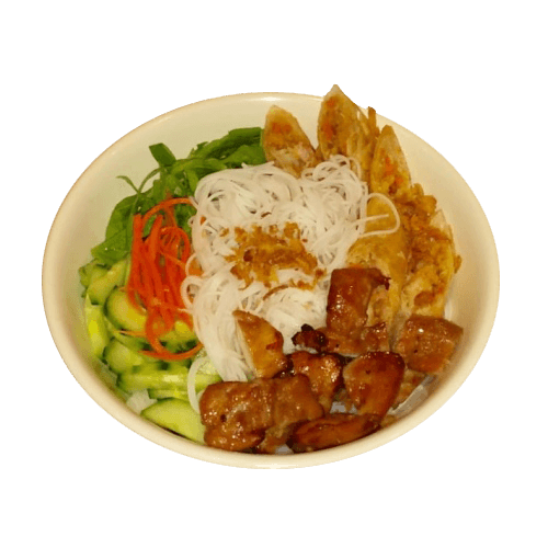 Bun ga nuong cha gio
