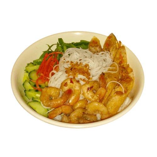 Bun tom nuong cha gio