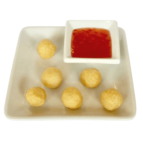Gefrituurde visballetjes (6 st.) met saus