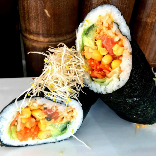 Poké burrito zalm