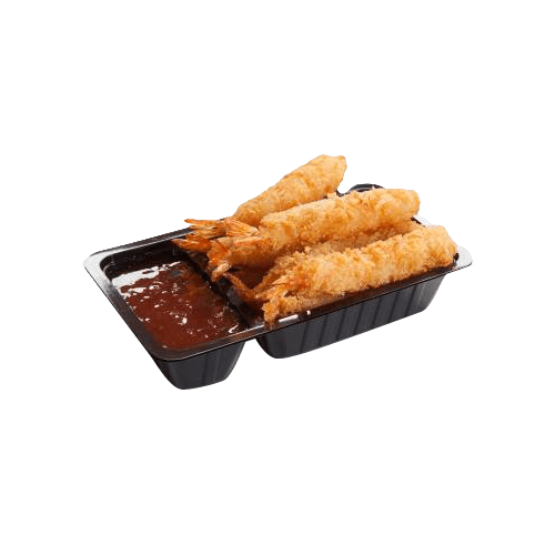 Portion deep fried shrimps