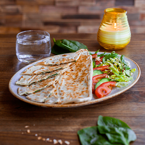 Gözleme with spinach