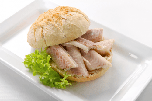 Smoked eel fillet sandwich