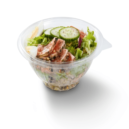 Salad with grilled salmon
