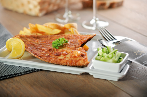 Menu baked plaice