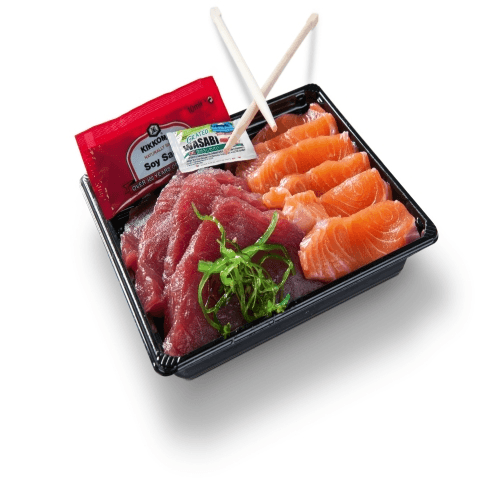 Portion sashimi, salmon and tuna