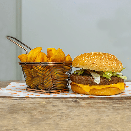 American cheese burger menu