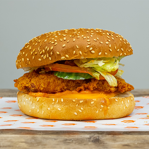 Crunchy chicken burger