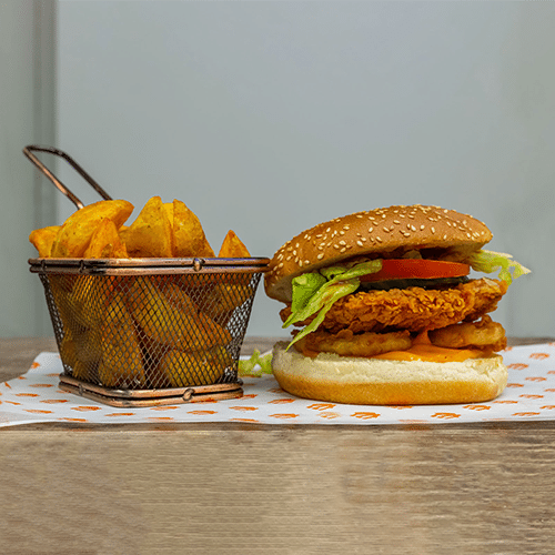 Real american chicken burger menu