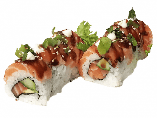 Uramaki soft shell salmon roll