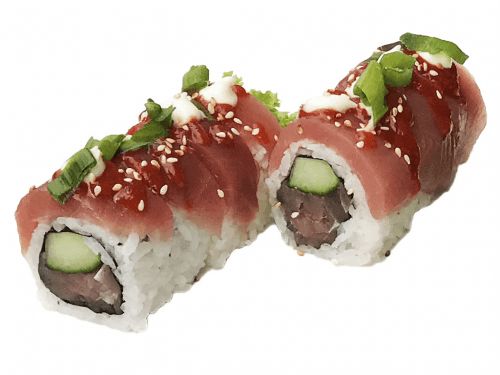 Uramaki softshell spicy tuna roll