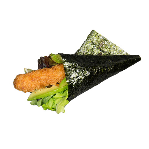 Fried ebi temaki