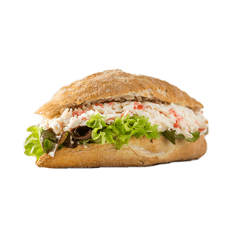 Homemade crab salad sandwich