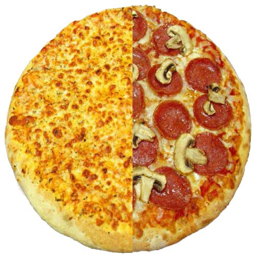 Half om half pizza
