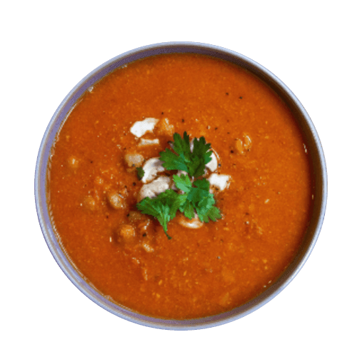 Indiase kokos kikkererwtensoep met cashewnoten
