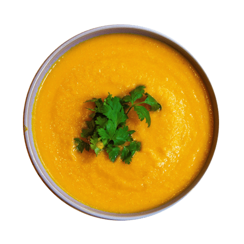 Carrot-ginger soup with lemongrass and coriander (vegan)