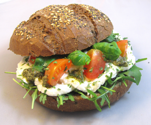 Luxury mozzarella caprese sandwich