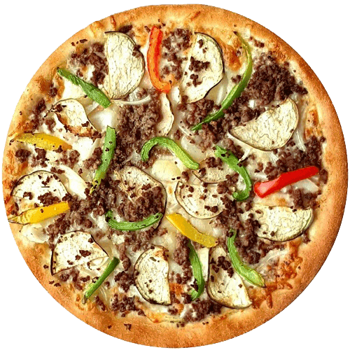 Pizza aubergine en meat
