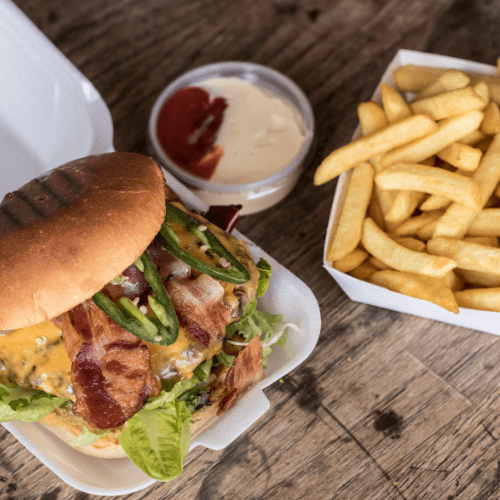 Spicy black angus beefburger