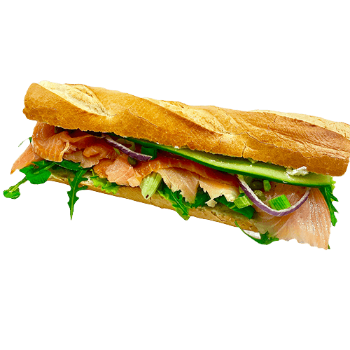Half stokbrood zalm roomkaas