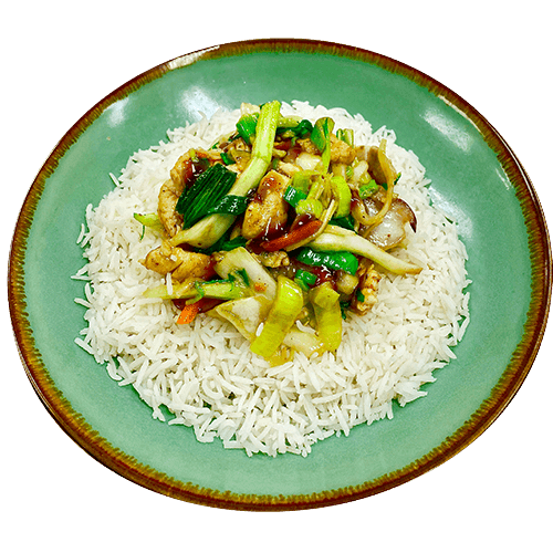Wok met kipstukjes