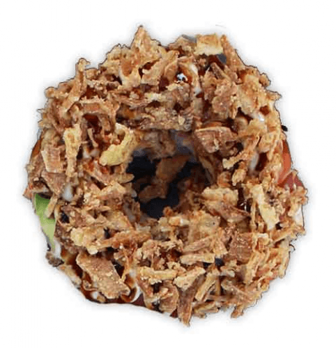 Sushi donut crunched onion