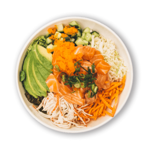 Large poké bowl California sunset