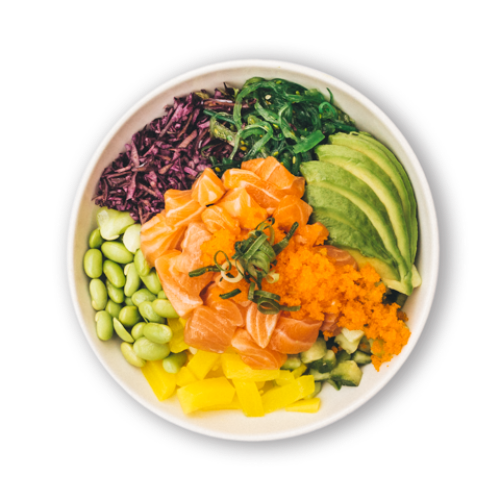 Large poké bowl Salmon shake