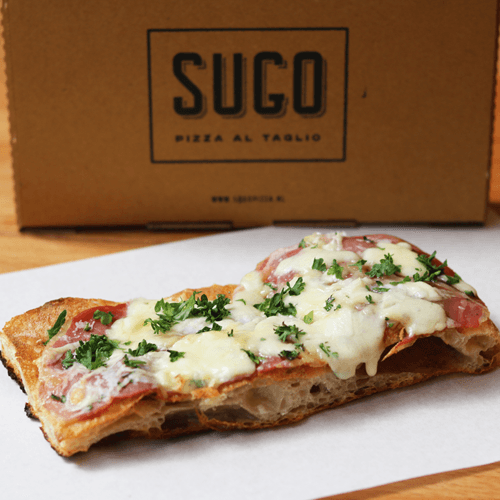 Pizza pancetta and pecorino