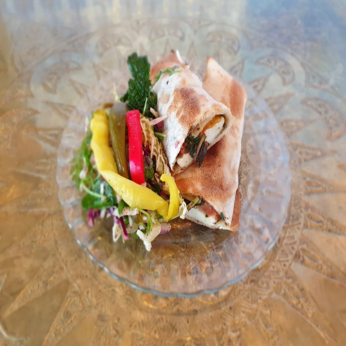 Halloumi and olive wrap