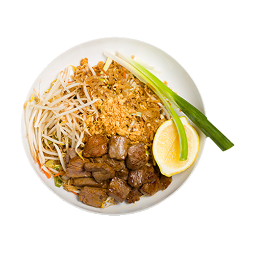 Pad thai noodles biefstuk