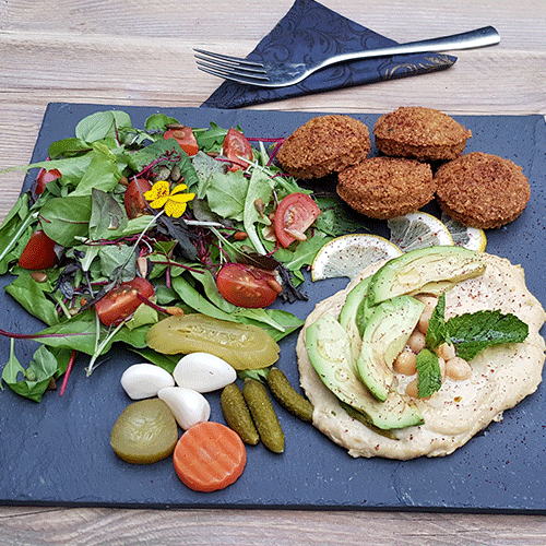 Hummus and falafel bowl the duo