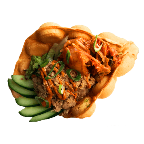 Bubble waffle kimchi tuna