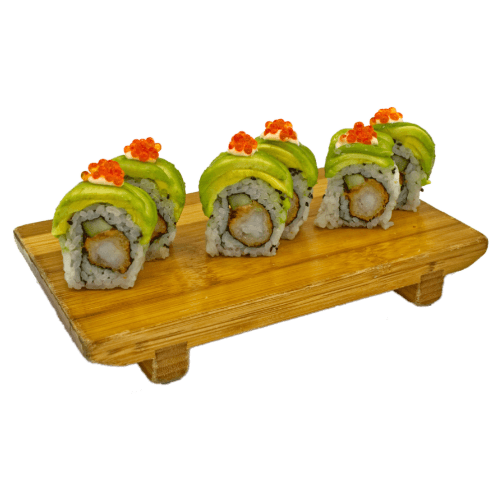 Krokanta garnaal en avocado roll