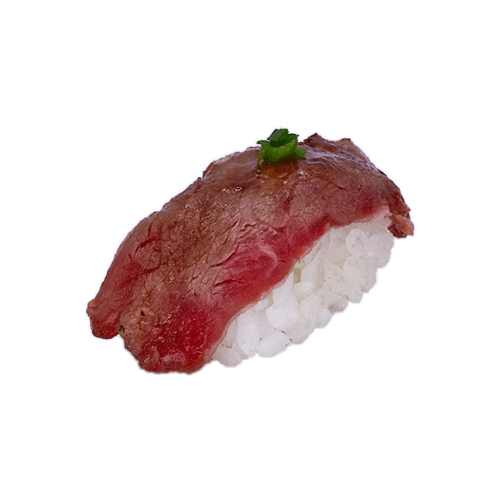 Geflambeerde bief nigiri