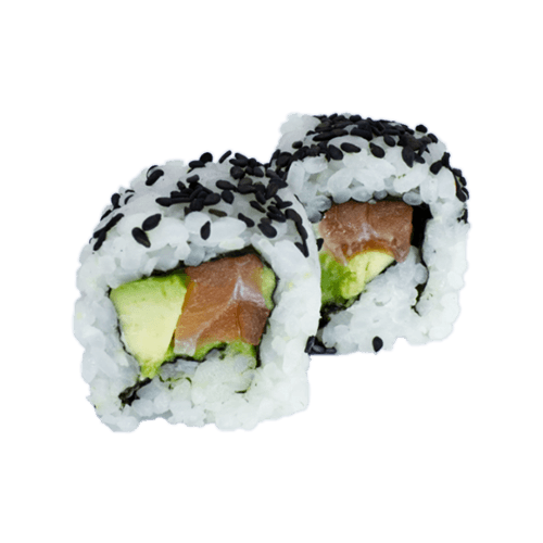 Zalm en avocado uramaki