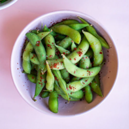 Steamed edamame beans