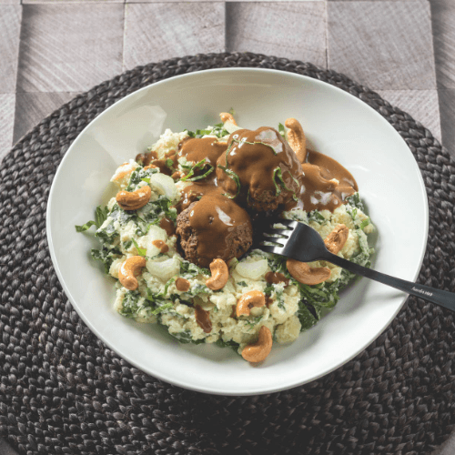 Paksoi stamppot met gehaktbal