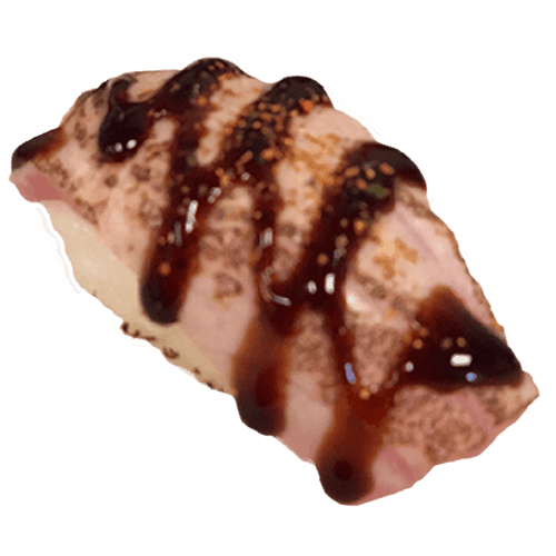 Flamed maguro nigiri