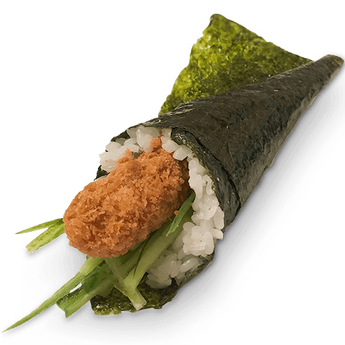 Fried ebi temaki