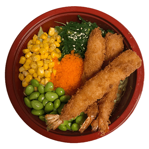 Fried ebi poke bowl