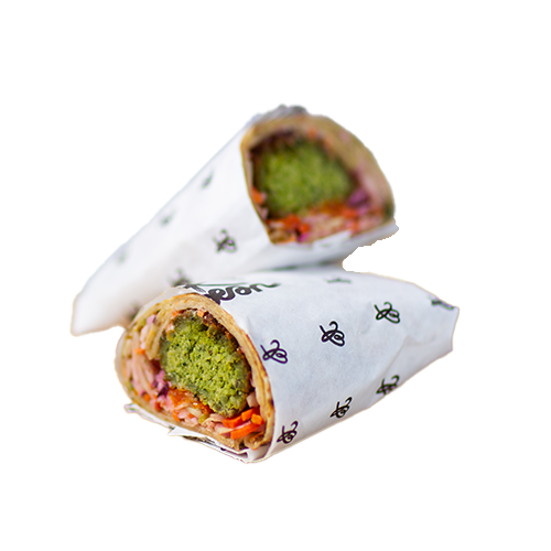 Garden bean falafel wrap