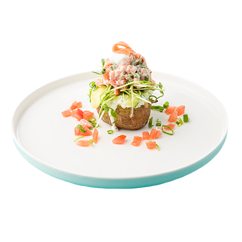 Smokey salmon jacket potato
