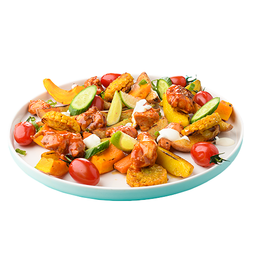 Mixed potato wedges piri piri chicken