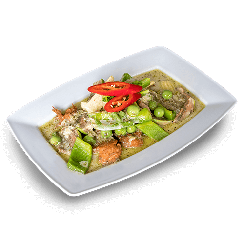 Thai green curry with chicken